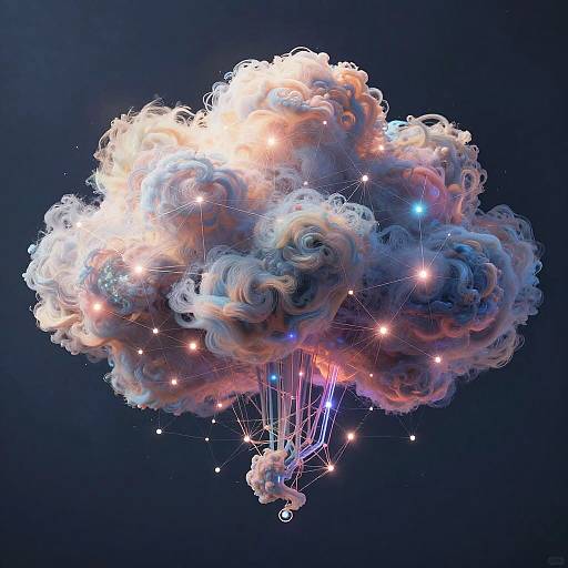 Abstract AI Data Diffusion Cloud