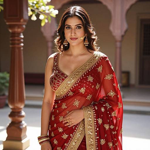 Elegant Gujarati Wedding Saree Portrait