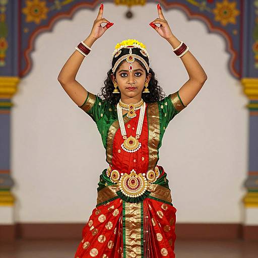 Indian Classical Dance Girl in Traditional Attire