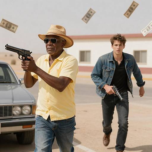 Intense Desert Showdown: A Photo Capture