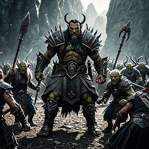 Warrior Prince Elandor Defending Against Orc Demon Imps