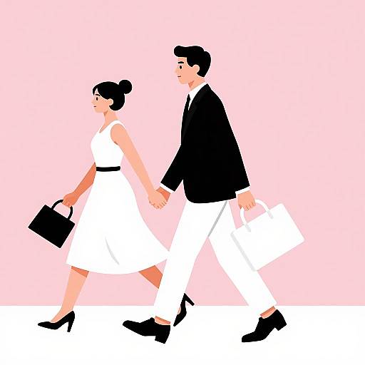 Couple Holding Hands Walking