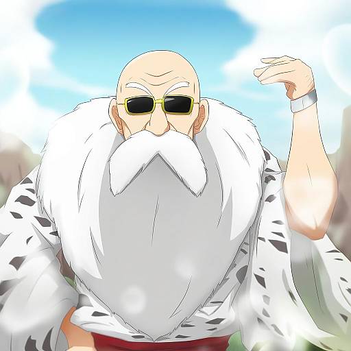 Illustration of Muten roushi, dragon ball in the style of Idaten93