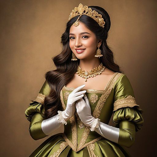 Elegant Lady in Vintage Baroque Costume