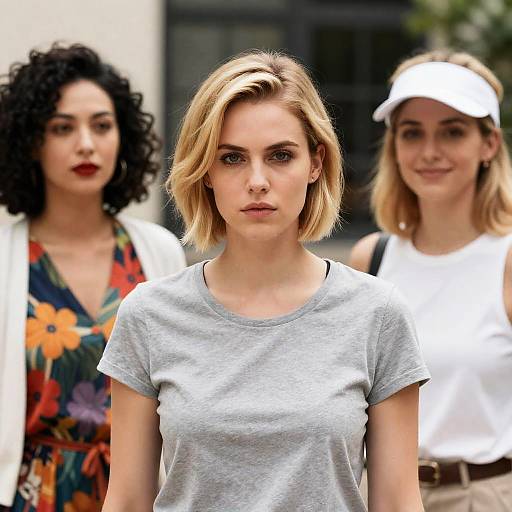 Three Women Outdoors: A Vibrant Portrait