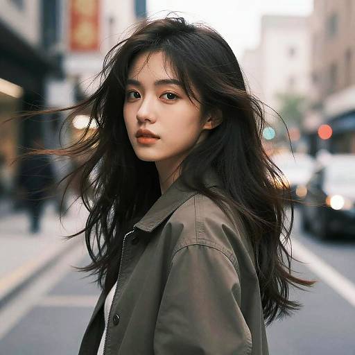 Realistic Anime Girl Dynamic Pose