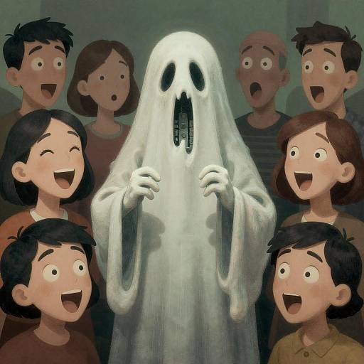 Melting Mechanical Ghost in Cartoon Crowd