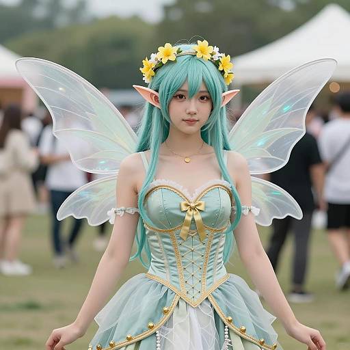 Young Woman in Enchanting Fairy Costume