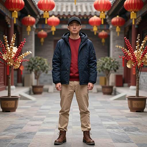 Festive Portrait in Traditional Chinese Setting