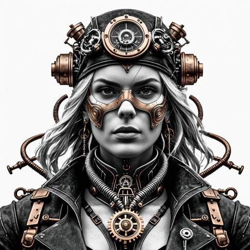 Steampunk Female Cyborg Pirate Portrait