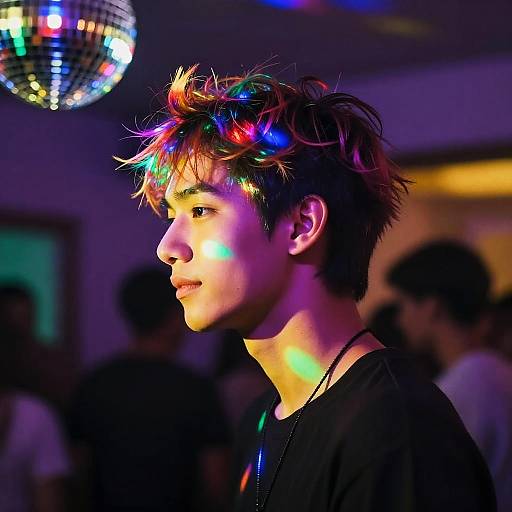 Vibrant Spiky Hair Party Portrait