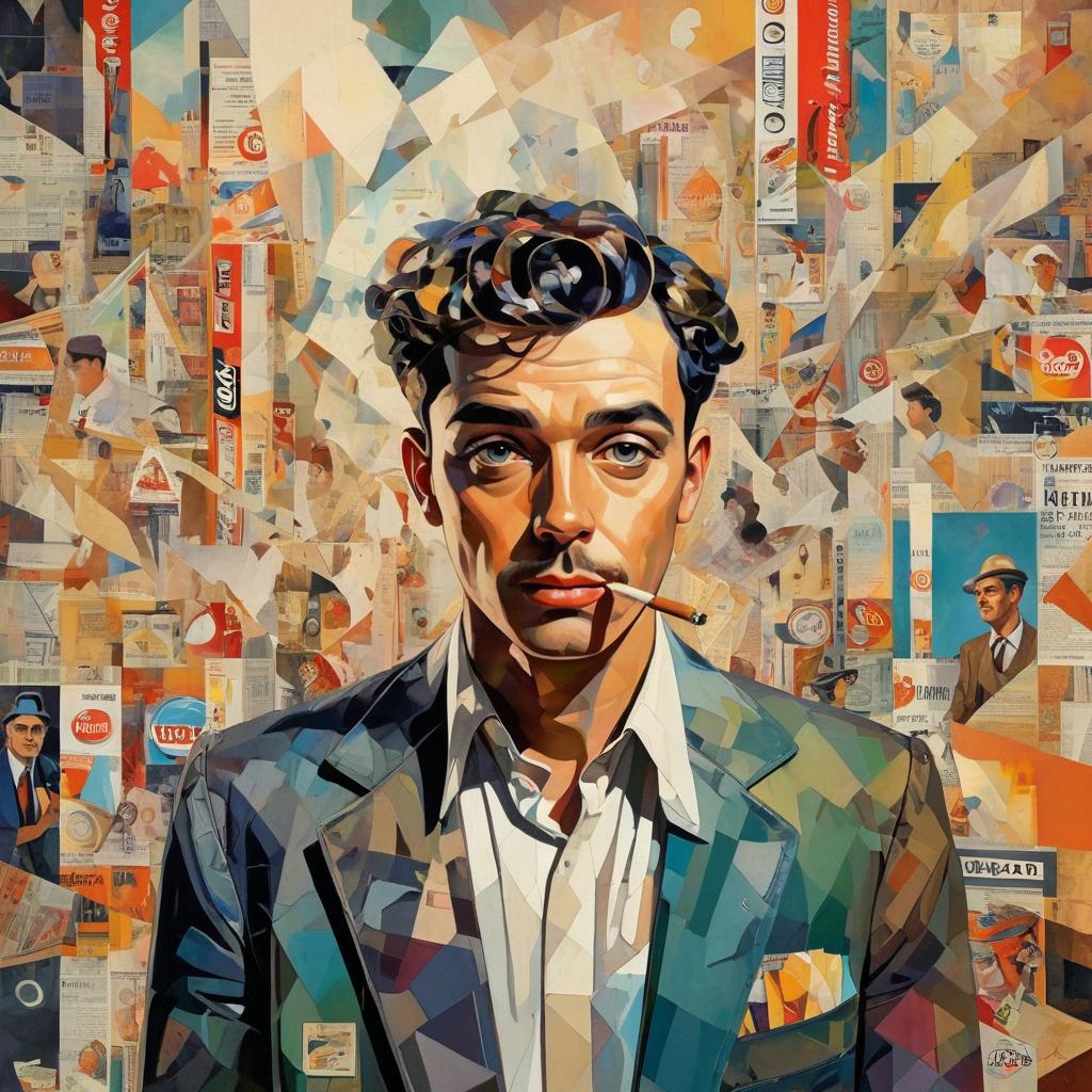 Chaotic Dadaism Portrait of a Charming Man