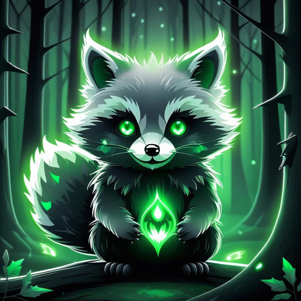 Eerie Yet Adorable Ghostly Raccoon