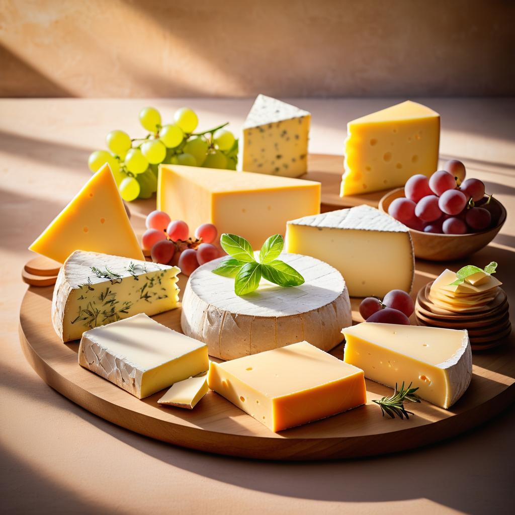 Elegant Pastel Cheese Platter Photography