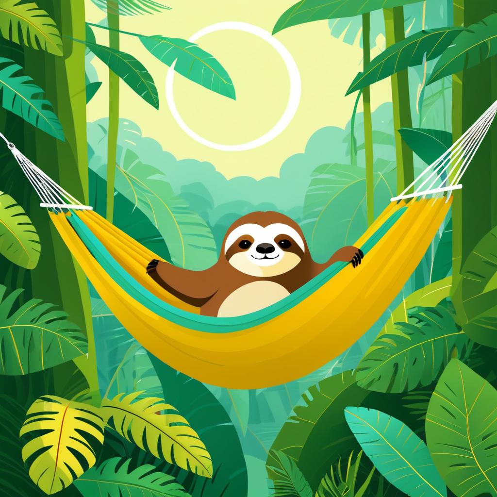 Tranquil Sloth Napping in Rainforest