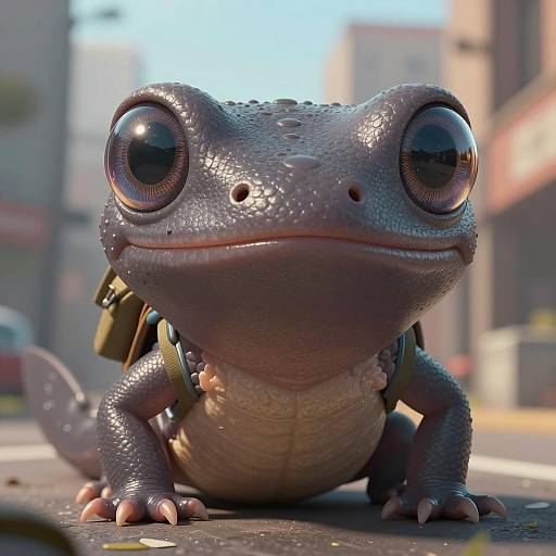 Urban Scout Anthro Salamander Illustration