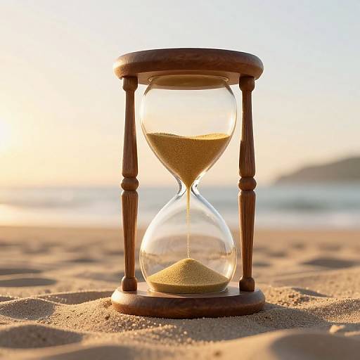 3D Hourglass on Sunny Beach