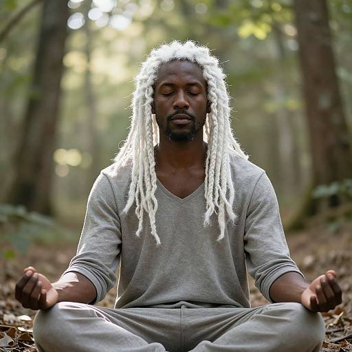 Serene Meditation in Forest Clearing