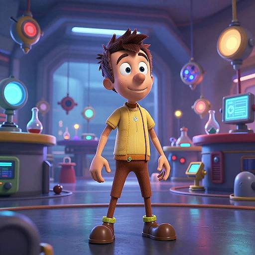 Jimmy Neutron in Futuristic Lab