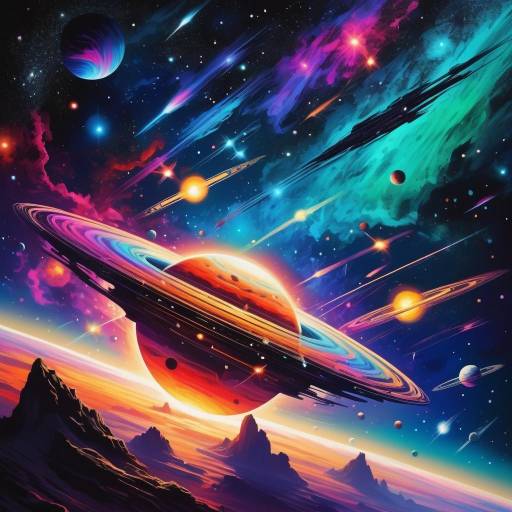 Colorful Interstellar Journey Through Space Colorful Interstellar Journey Through Space