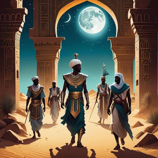 Adventurers in Ancient Desert Ruins