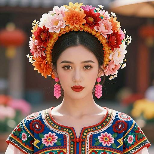 Elegant Woman in Flower Crown Photography