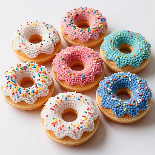 Knitted Donuts with Colorful Sprinkles