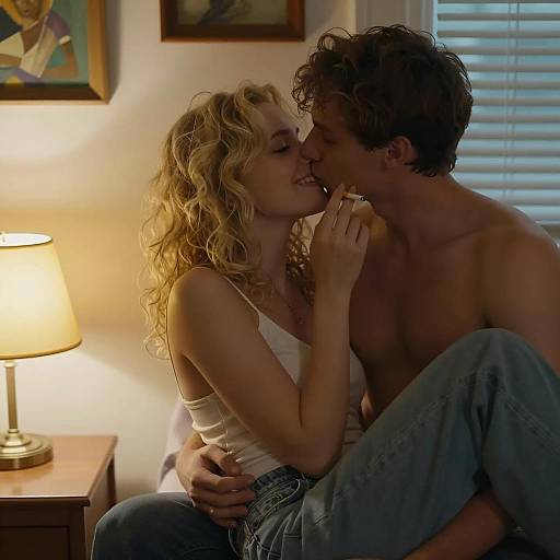 Couple Sharing Intimate Moment Indoors