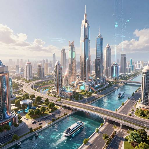 Futuristic Urban Landscape Concept Art