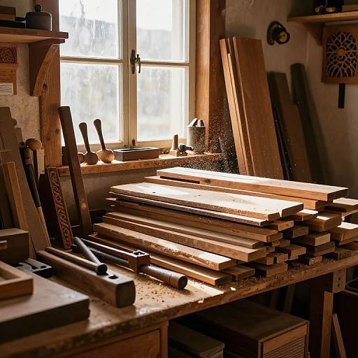 Vintage Woodshop with Rustic Charm