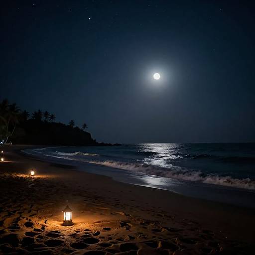 Serene Night at Goa Beach