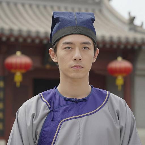 Traditional Asian Attire in Serene Setting