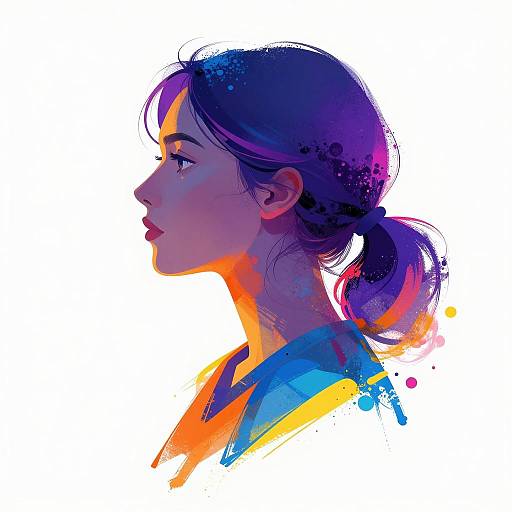 Vibrant Abstract Woman's Silhouette Illustration