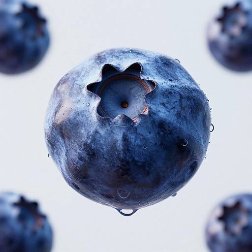 Inflating Blueberry Sci-Fi Close-Up