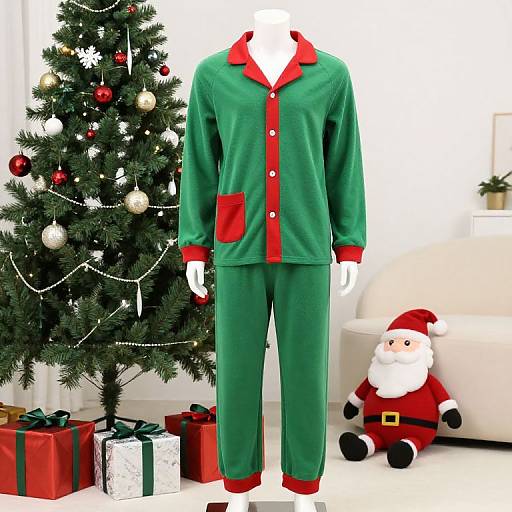 Festive Mannequin in Christmas Pajamas