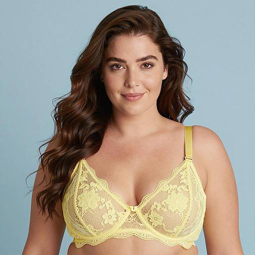 Woman in Yellow Lace Bra