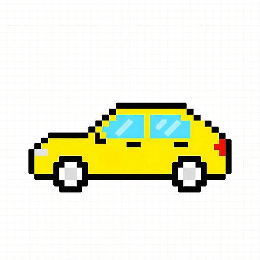 Pixel Art Car in Spreadsheet Grid