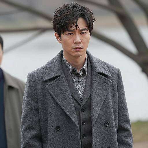 Serious Man in Stylish Outdoor Attire