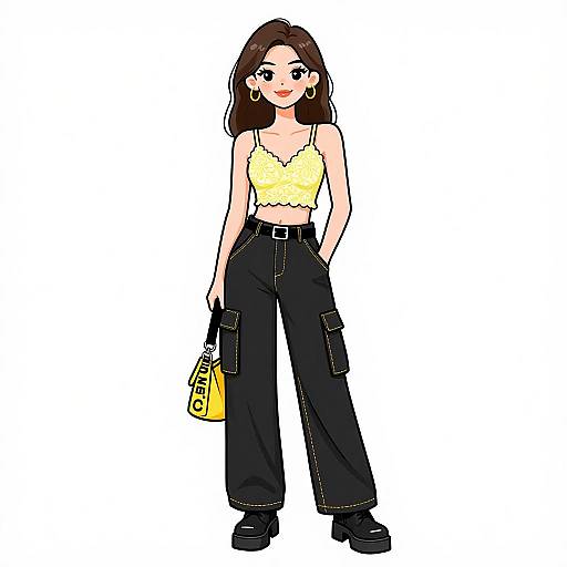 Smiling Woman in Street Fashion