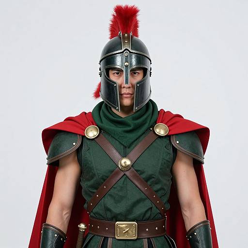 Spartan Warrior in Red Cape