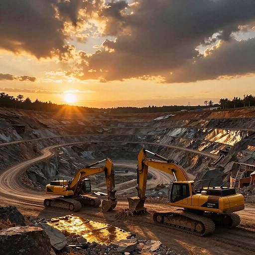 Sunset Panorama of Gold Mine