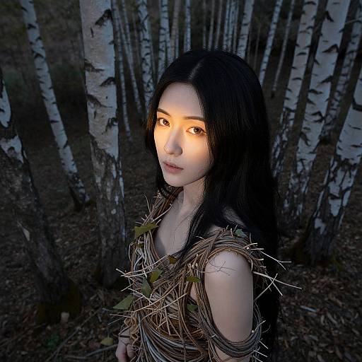 Mystical East Asian Forest Portrait