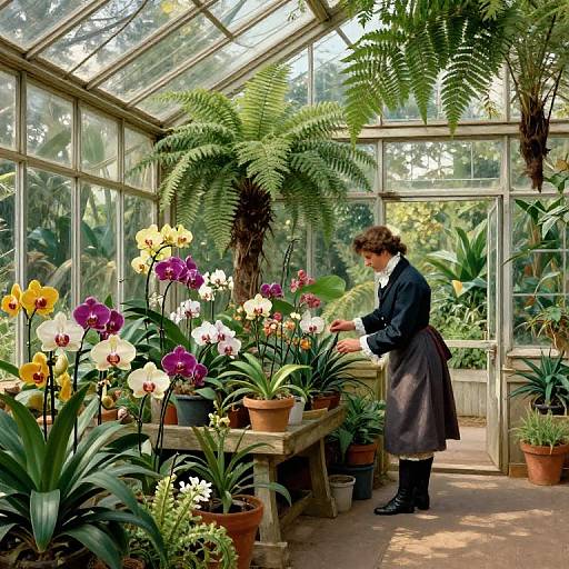 Victorian Greenhouse Garden Painting