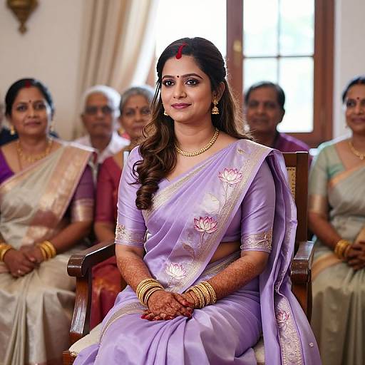 Indian Bride in Lavender Saree