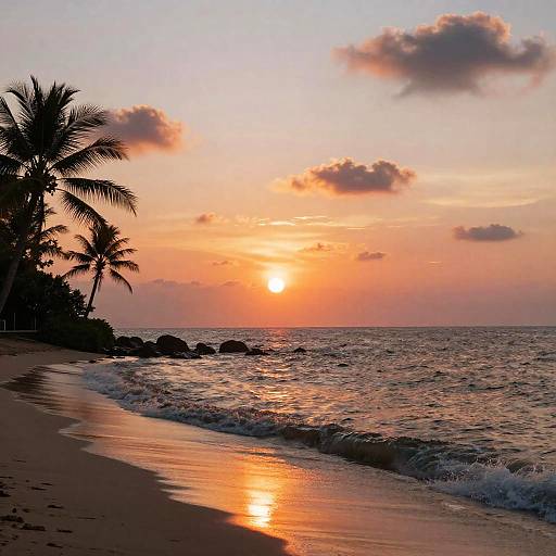 Serene Sunset Beach Scene