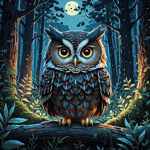Owl Spirit in Enchanted Forest