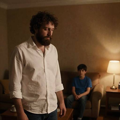 Intimate Evening in Dim Living Room