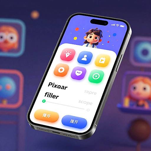 Futuristic Pixar Style App Interface