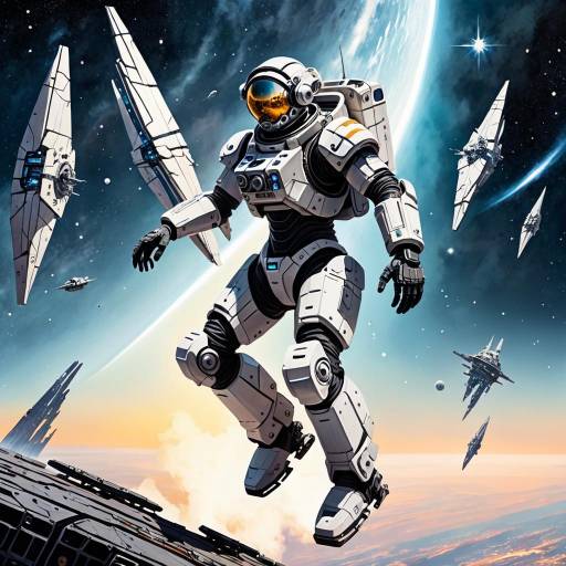 Futuristic Exosuit in Space Adventure