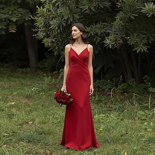 Elegant Summer Bridesmaid in Red Dress